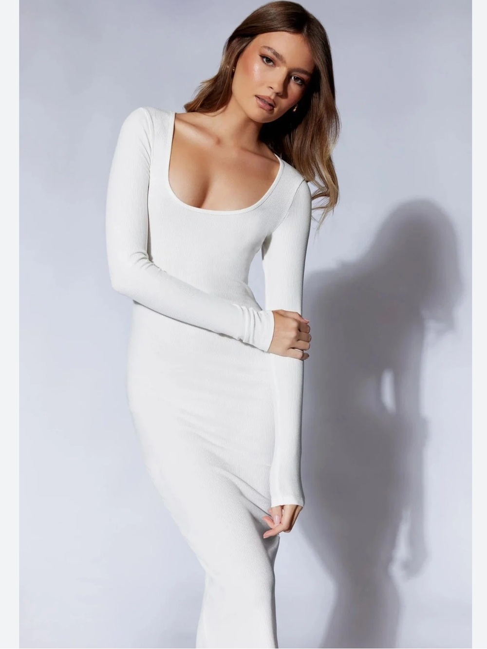 Naked Wardrobe Ribbed Midi Dress
